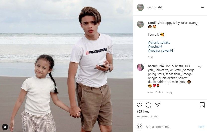 Potret anak bungsu Charly Van Houten. (Instagram/cantik_vht)