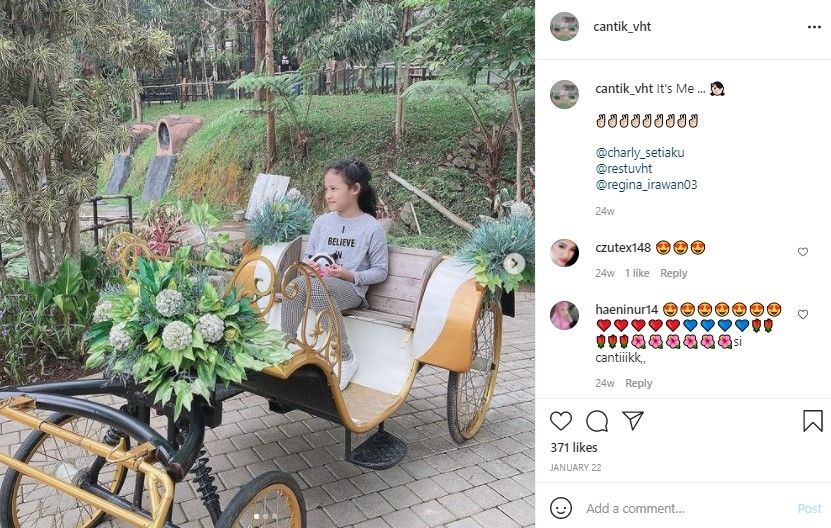 Potret anak bungsu Charly Van Houten. (Instagram/cantik_vht)