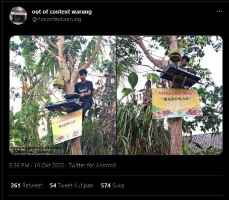 Bikin Ngelus Dada, Viral 5 Potret Warung Taruh Barang dengan Posisi di Luar Nalar. (Twitter/@nocontextwarung)