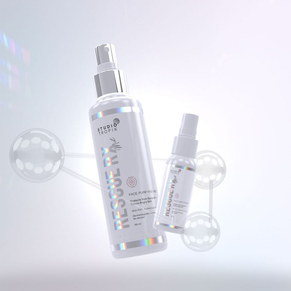 Rescue RX - skincare-infused antibacterial face mist. (Studio Tropik)