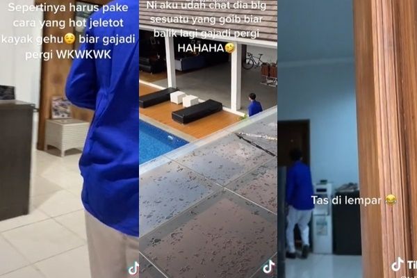 Istri Keluarkan Jurus 'Hot Jeletot' Bikin Suami Ngos-ngosan Tak Jadi Ngantor. (TikTok)
