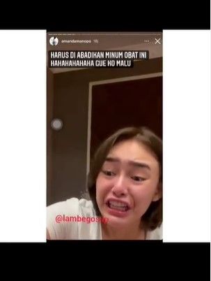 Reaksi Amanda Manopo minum obat (Instagram)