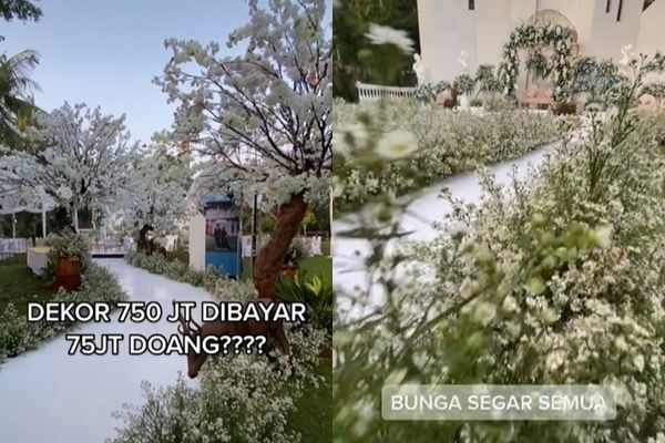 Viral Dekorasi Pernikahan Rp 75 Juta Serasa Rp 750 Juta. (TikTok)