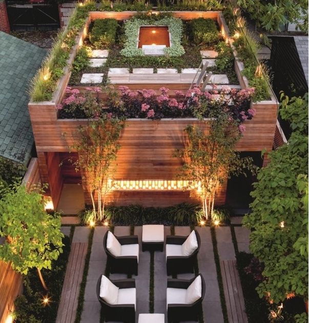 Ilustrasi Roof Top dengan Pencahayaan. (Foto: architecturaldigest.com/Joy von Tiedemann)