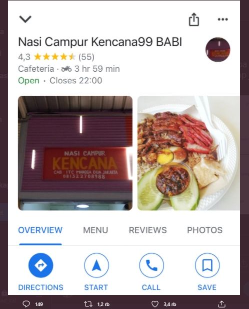 Duh! Restoran Sudah Pasang Jual Menu Daging Babi, Masih Disalahin Gegara Hal Ini. (Twitter/@umenmen)