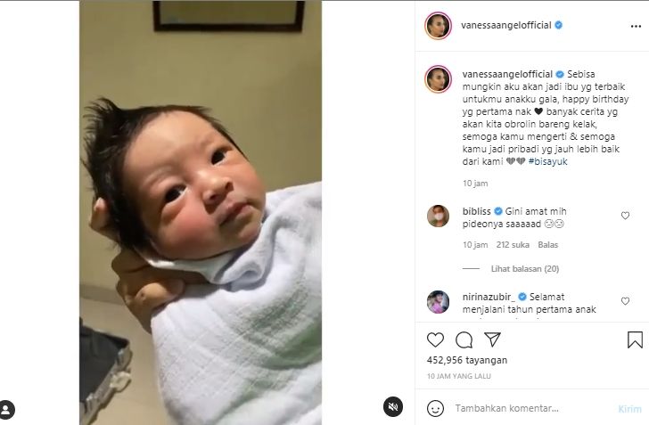 Pertumbuhan anak Vanessa Angel (Instagram.com)