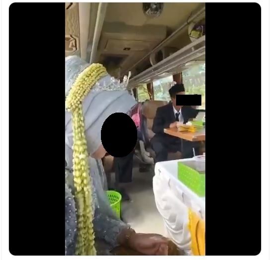 Viral Akad Nikah dan Resepsi Pernikahan di Bus (twitter.com/@Don_Harriz)