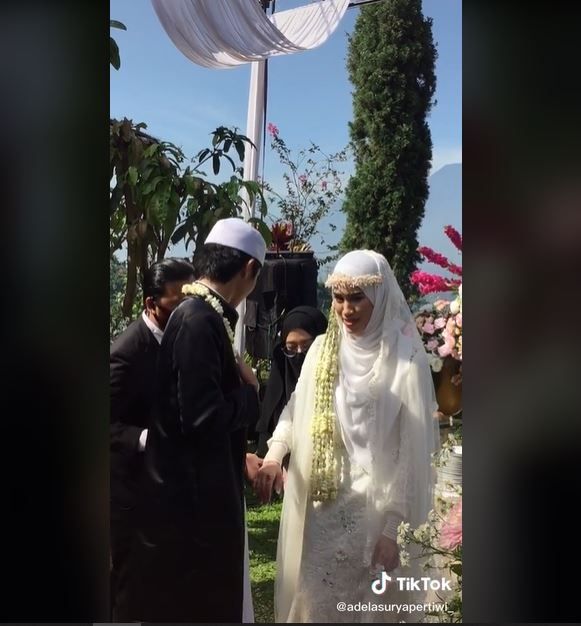 Taaruf, Viral Pasangan Pengantin Takut Gandengan Tangan (tiktok.com/@adelasuryapertiwi_)