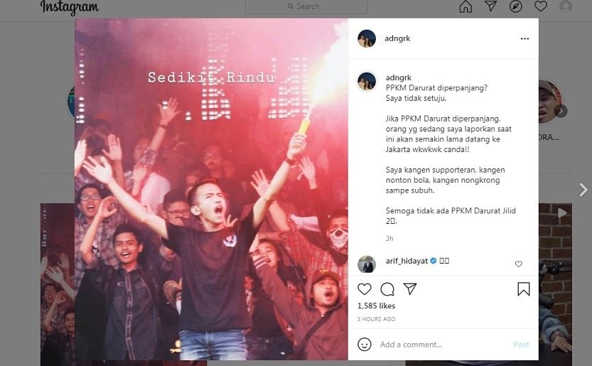 Unggahan Adam Deni [Instagram]