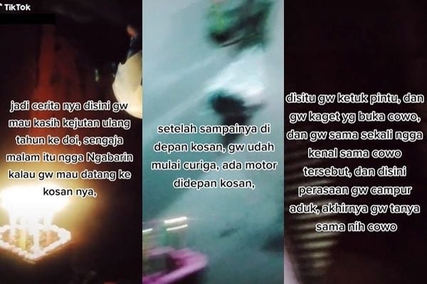 Viral Cowok Berkaca-kaca Bawa Kue Ultah. (TikTok)