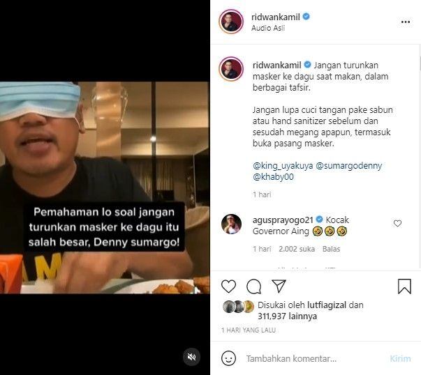 Unggahan Ridwan Kamil (Instagram)