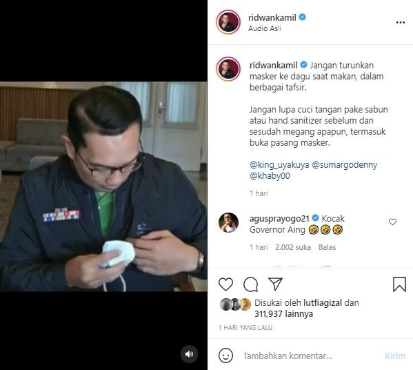 Unggahan Ridwan Kamil (Instagram)