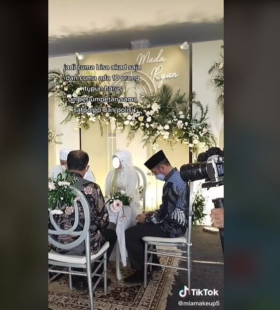 Viral Pernikahan Dilaporkan ke Satpol PP, Cuma Undang 10 Orang (tiktok.com/@miamakeup5)