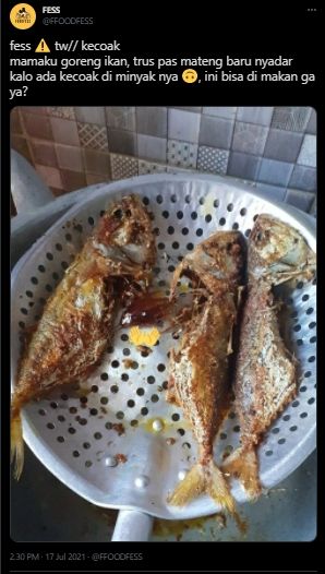 Pamer Ikan Goreng, Pas Dizoom Publik Kaget Lihat Hal Ini, Warganet: Bisa Dimakan Nggak Ya. (Twitter/FFOODFESS)