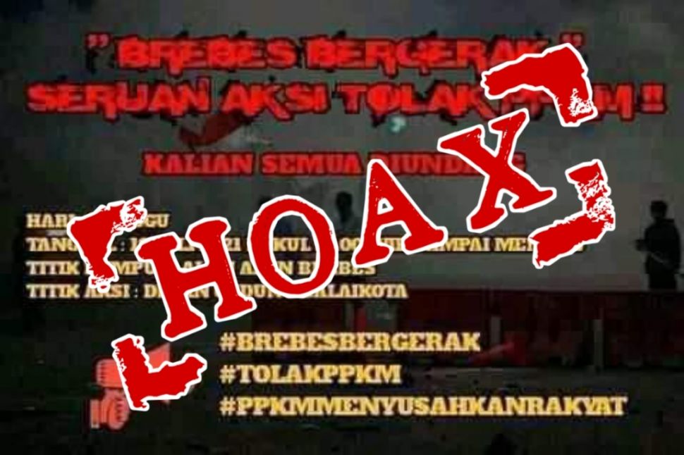 Beredar poster hoax tentang seruan dan ajakan masyarakat menolak PPKM Darurat di Jawa Tengah. [Dok[