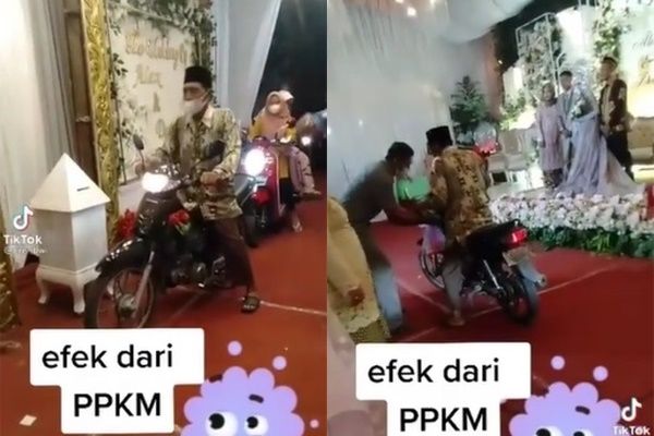 Viral Pernikahan Ala PPKM. (Instagram/@nenk_update)