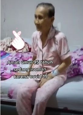 Nenek 95 Tahun di Pontianak sembuh dari Covid-19. (TikTok/mrs.bewe)