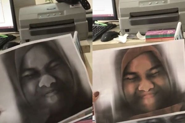 Viral Cewek Fotocopy Wajahnya Pakai Printer. (TikTok)