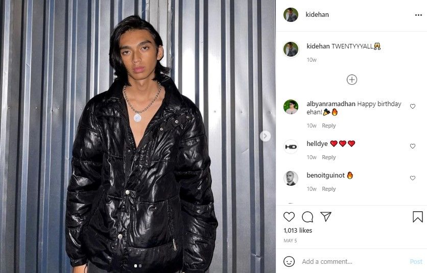 Potret Raihan model YSL pertama dari Indonesia. (Instagram/kidehan)