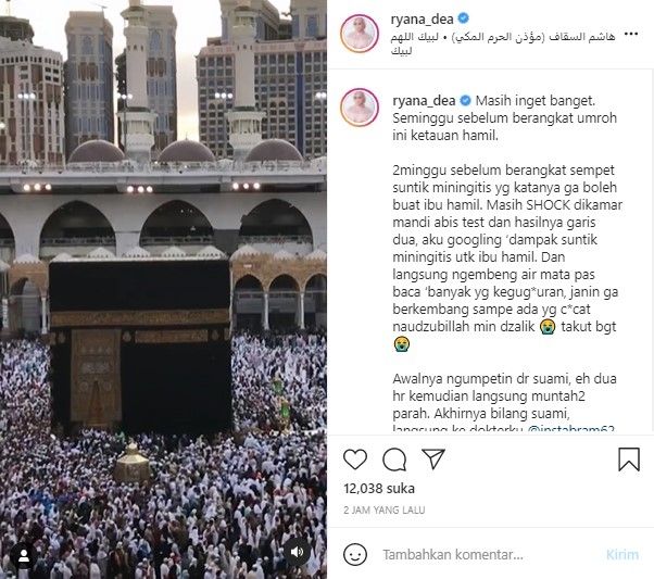 Ryana Dea saat ibadah umroh (Instagram)