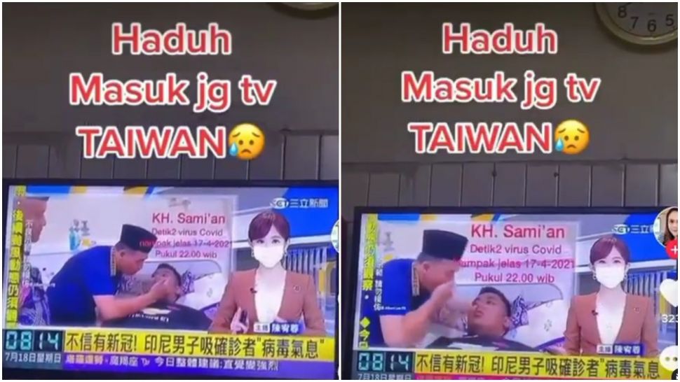 Aksi hirup nafas pasien Covid jadi sorotan di TV Taiwan (Instagram)