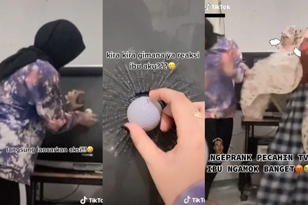 Viral Cewek Prank Pecahin TV. (TikTok)