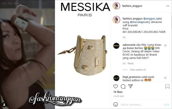 Gelang berlian Anggun C Sasmi di video lama jadi sorotan. (Instagram/@fashion_anggun)