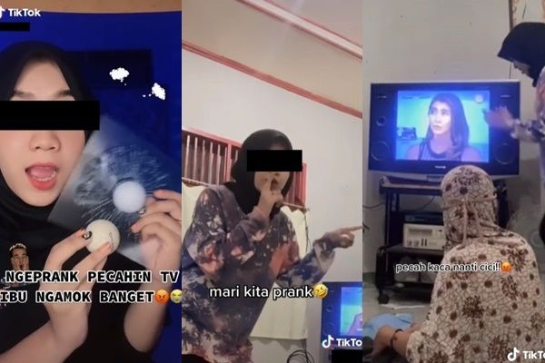 Viral Cewek Prank Pecahin TV. (TikTok)