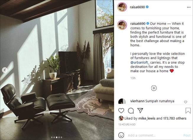 Potret terbaru isi rumah Raisa dan Hamish Daud yang estetik. (Instagram/@raisa6690)