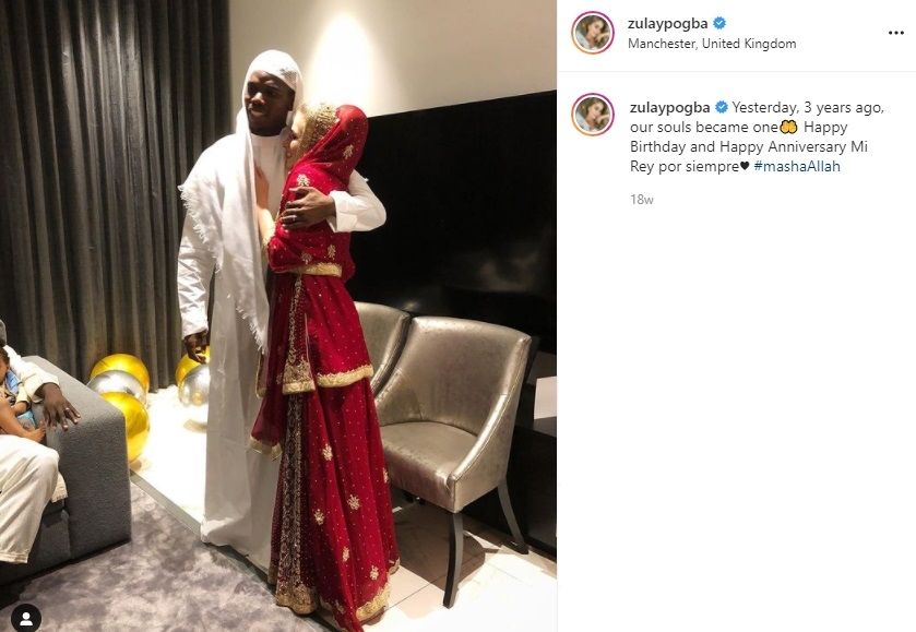 Istri Paul Pogba, Maria Zulay Salaues saat tampil islami. (Instagram/zulaypogba)