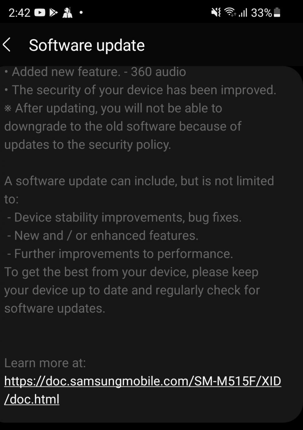 Update datang ke Samsung Galaxy M51. (Suara.com)