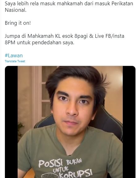 Tersandung Kasus Korupsi, Eks Menteri Termuda Malaysia Syed Saddiq Bela Diri. (Twitter)