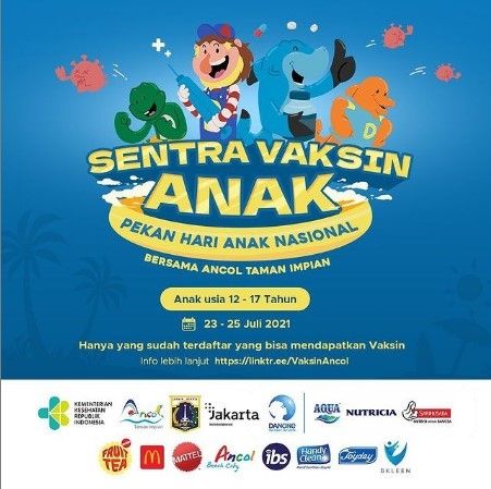 Vaksinasi COVID-19 anak 12-17 tahun di Ancol. 