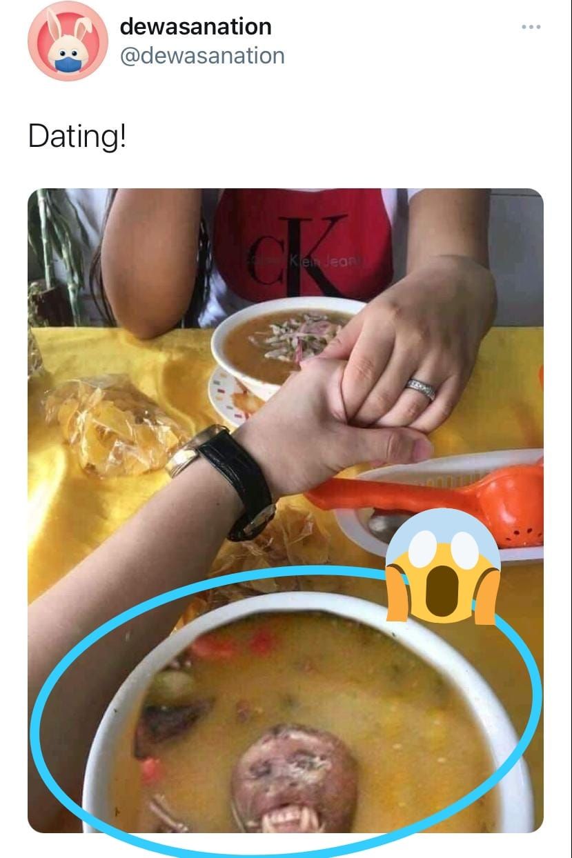 Viral Pasangan Pamer Foto Romantis, yang Dimakan Jadi Sorotan (Twitter/dewasanation)