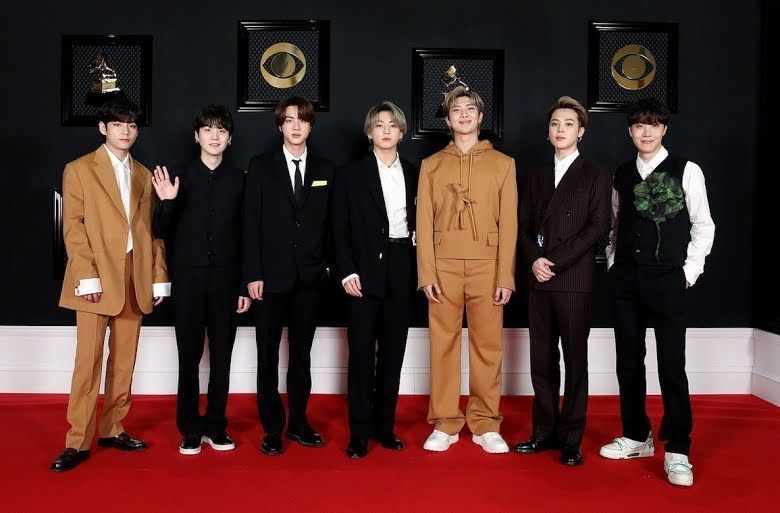 BTS saat menghandiri Grammy 2021. (Koreaboo)