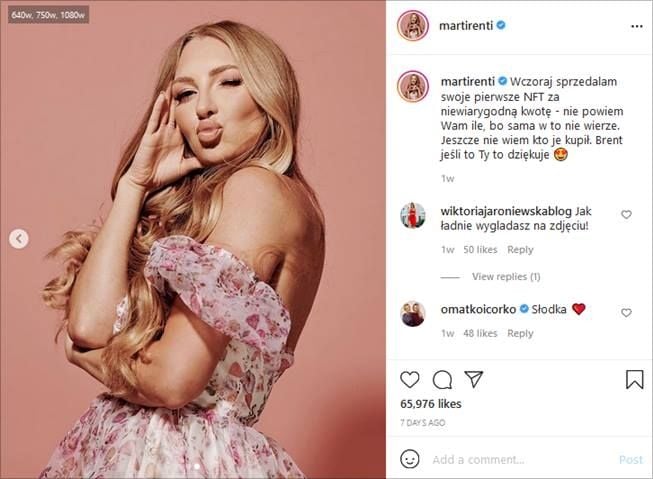 Potret Marta Rentel alias Marti Renti, influencer yang menjual cinta virtual. (Instagram/@martirenti)