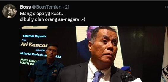 Netizen mengomentari twiiter Rektor UI mundur dari jabatan [Instagram]