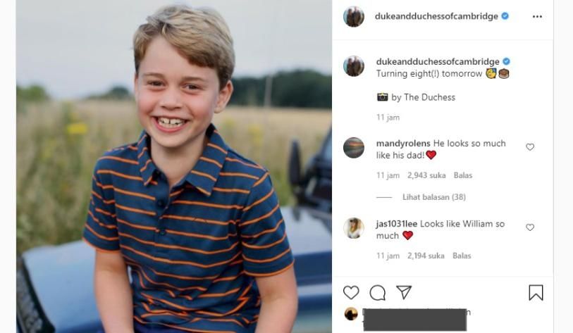 Pangeran George ulang tahun yang kedelapan  (Instagram/dukeandduchessofcambridge)