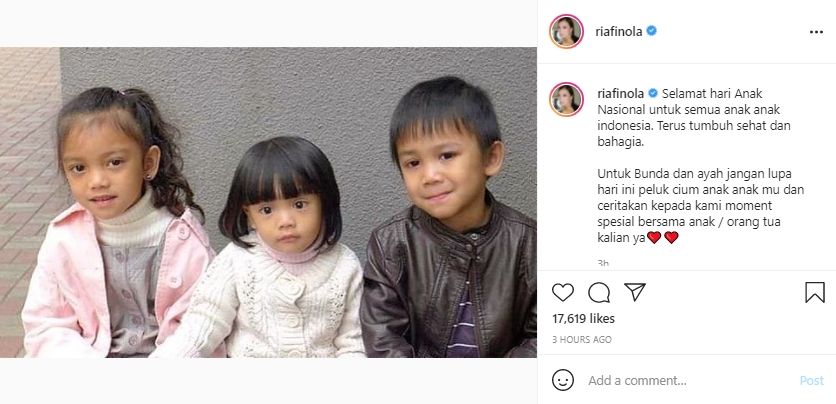 Ucapan Selamat Hari Anak Nasional 2021 dari Nola Be3. (Instagram)