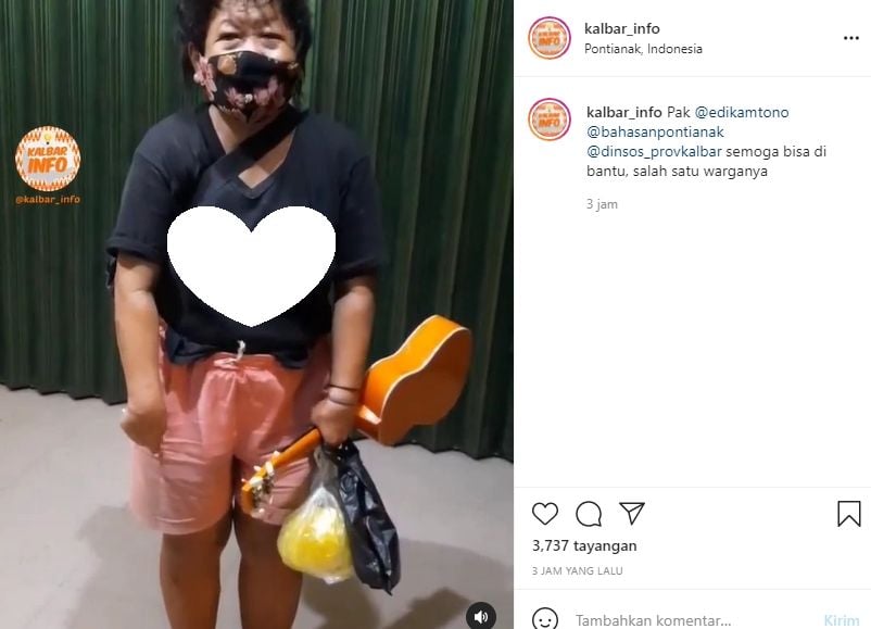 Wanita minta bantuan Wako Pontianak. (Instagram/@kalbar_info)