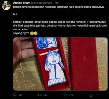 Anak Kaget Temukan 'Harta Karun' Sang Ayah. (Twitter/@anisanisailham)