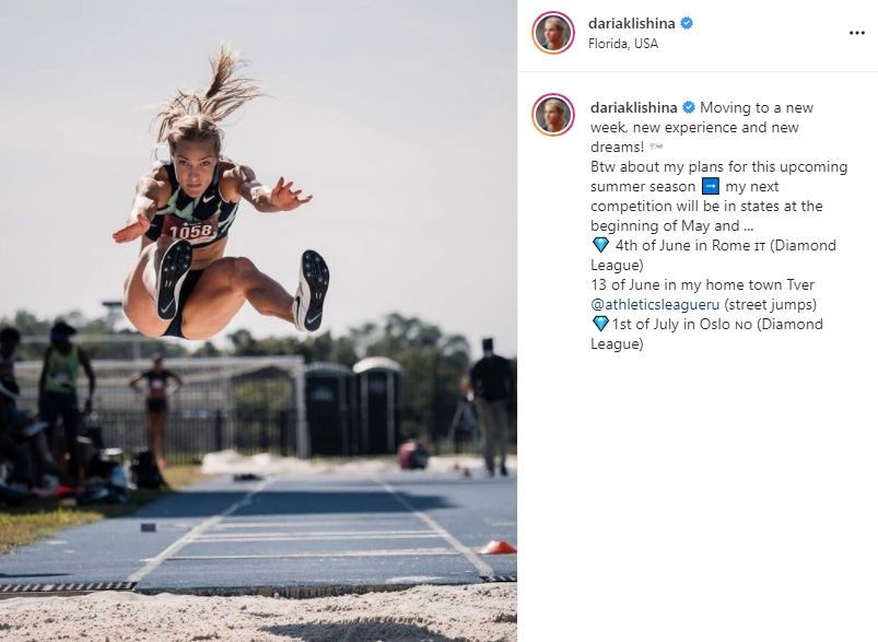 Atlet Olimpiade Tokyo, Darya Klishina yang buat Ronaldo tergoda. (Instagram/dariaklishina)