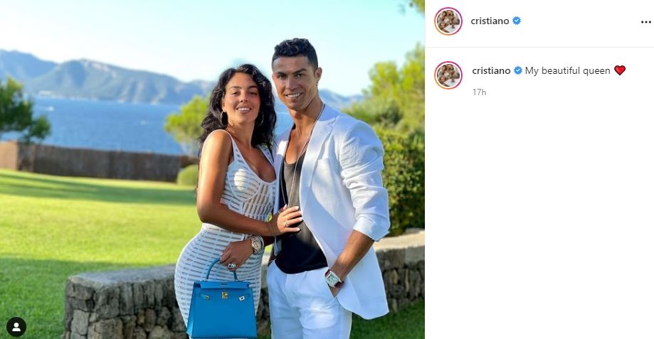 Cristiano Ronaldo tunjukkan sisi bucinnya ke Georgina Rodriguez. (Instagram/cristiano)