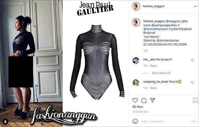 Harga bodysuit Anggun C Sasmi. (Instagram/@fashion_anggun)