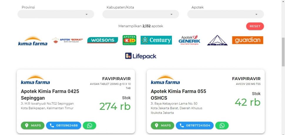 Klik farmaplus.kemkes.go.id Sebagai Cara Cek Obat Covid-19 Ada atau Tidak di Apotek. (farmaplus.kemkes.go.id)