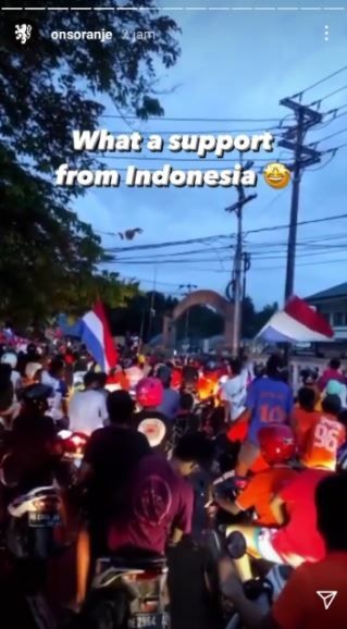 Timnas Belanda menyapa pendukungnya di Indonesia. (Instagram/onsoranje)