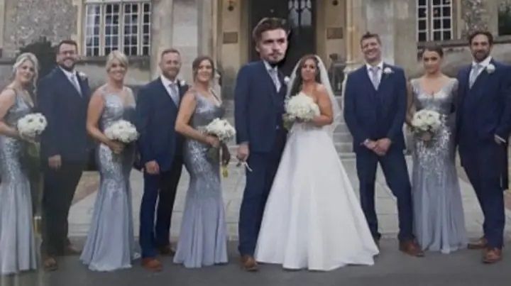 Istri mengedit muka suaminya di foto pernikahan dengan wajah Jack Grealish. (TikTok)