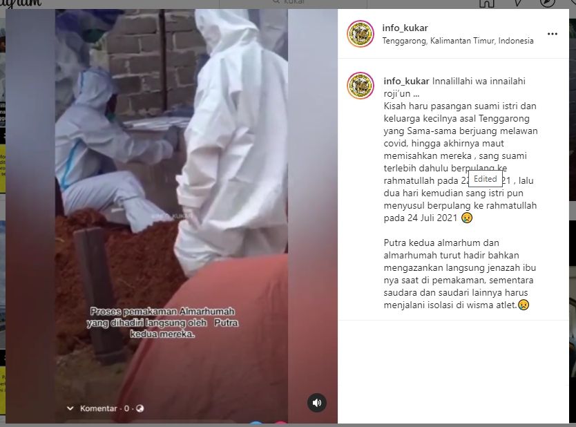 Anak Adzan di Pemakaman Orang Tua yang Wafat Karena Covid, Suaranya Menggetarkan Warga. (instagram.com/andreli48)