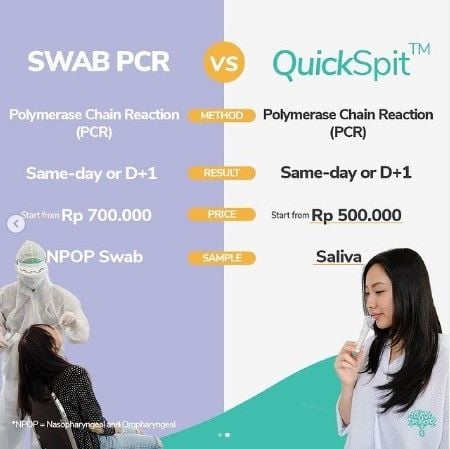 Apa itu QuickSpit? QuickSpit adalah deteksi virus COVID-19 pakai air liur. (@nalagenetics)