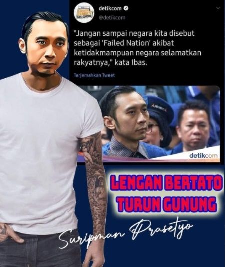 CEK FAKTA Ibas Yudhoyono Punya Tato, 'Lengan Bertato Turun Gunung'. (Twitter/@RachlanNashidik)